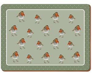 Creative Tops 4-Piece Set of Into The Wild Robin Placemats, 40 x 29 cm (15¾" x 11½")