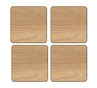 Creative Tops 5115973 Set of 4 Oak Veneer Coasters, 10.5 x 10.5 cm (4" x 4") , Brown