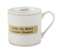 Creative Tops 5199935 ‘Origami Plane’ DIY Plane-Themed Fine China Mug, 450 ml (16 fl oz) - Gift boxed, White