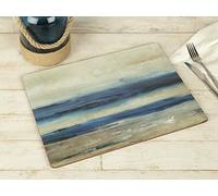 Creative Tops Abstract Ocean View Large Premium Cork-back Placemats, Blue, 29.000 x 40.000 x 1.900 cm, Set of 4