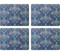 Creative Tops Arts & Crafts Rectangle Placemats Set Of 4 Printed Blue, Cork bac