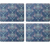Creative Tops Arts & Crafts Rectangle Placemats Set Of 4 Printed Blue, Cork bac