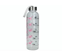 Creative Tops Ava & I Flamingo 500ml Glass Bottle - Transparent - Glass - Water Bottle