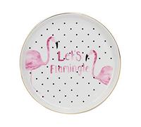 Creative Tops C000264 Ava & I Jewellery Holder / Trinket Dish with 'Lets Flamingle' Design, Ceramic, White, 12 cm