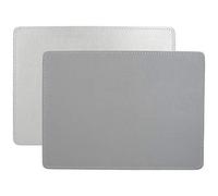 Creative Tops C000268 Silver Placemats, Rectangular, 29 x 21.5 cm, Set of 4 Faux Leather Table Mats