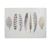 Creative Tops C000287 Cork-Backed Placemats / Table Mats with Printed 'Feather' Design, Rectangular, Multi Colour, 40 x 29 cm, Set of 4, Large Placemats