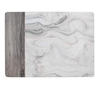 Creative Tops C000318 ‘Marble’ Printed Cork-Backed Placemats, Rectangular, White / Grey, 30 x 23 cm, Set of 6, Medium Placemats