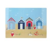 Creative Tops Coastal Glass Work Surface Protector, Multi-Functional Toughened Glass Chopping Board, Seaside Design Serving Board, 44 x 34cm