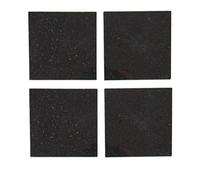 KitchenCraft Creative Tops Coasters Set of 4, Pure Granite Coasters for Drinks and Dinking with Cork Back Mats, Set of 4, 10cm (4"), Black
