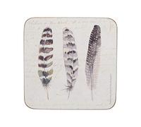 Pack Of 6 Premium Coasters, Feather design 10.5cm, Boxed Creative Tops Multi One Size