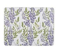 Creative Tops Cork-Backed Medium Placemats / Table Mats with Printed 'Wisteria' Design, Rectangular, White, 30 x 23 cm, Set of 6