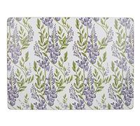 Creative Tops Cork -Backed Placemats / Table Mats with Printed Wisteria Design, Rectangular, White, 40 x 29 cm, Set of 4, Large Placemats