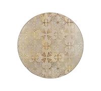 Creative Tops Cork-Backed Round Placemats Set of 4, 29cm , Table Mats with Printed Gold Impressions Design Coasters, Gold / Grey