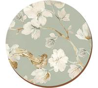 Creative Tops Duck Egg Floral Bird Cork-Back Premium Round Coasters, Set of 4, Multi-colour