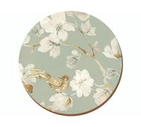 Creative Tops Duck Egg Floral Pack of 4 Round Premium Coasters - Multicolour - Wood - Placemats and Coasters