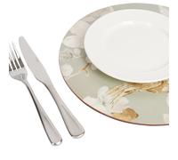 Creative Tops Duck Egg Floral Pack Of 4 Round Premium Cork-backed Placemats