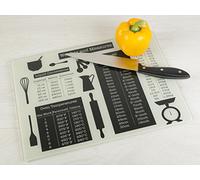 Creative Tops Everyday Home Weights & Measures Glass Work Surface Protector, Black