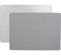Creative Tops C000268 Silver Placemats, Rectangular, 29 x 21.5 cm, Set of 4 Faux Leather Table Mats