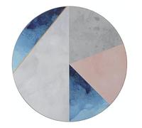 Creative Tops Lot de 4 Sets de Table Ronds avec Dos en liège Motif Palette geometrique Blue/Grey, 29 x 29 x 0.5 cm