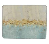 Creative Tops 'Golden Reflections' Printed Rectangular Cork-Backed Placemats, 30 x 22.75 cm - Gold (Set of 6)