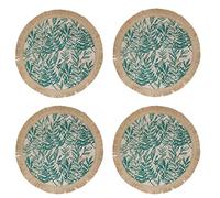 Creative Tops Hessian Jute Patterned Woven Placemats, Green Leaf, Set of 4, 42cm Tagged