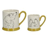 Creative Tops Into The Wild 'Little Explorers' Parent and Child Ceramic Printed Mugs - 'Bear and Cub' (Set of 2)