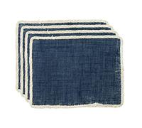 Creative Tops Jute Placemats, Rectangular Blue, 22cm x 19cm, Set of four, Tagged