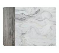 Creative Tops C000318 ‘Marble’ Printed Cork-Backed Placemats, Rectangular, White / Grey, 30 x 23 cm, Set of 6, Medium Placemats