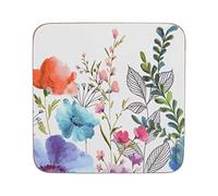Creative Tops ‘Meadow Floral’ Printed Cork Backed Drink Coasters, Square, Multi Colour, 10.5 cm, Set of 4