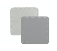 Creative Tops Naturals Premium Pack Of 4 Stitched Edge Faux Leather Coasters Metalic Silver in Light Grey Creative Tops Light Grey