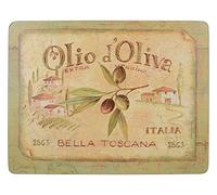 Creative Tops Olio Doliva Premium Cork Backed, Medium Placemats, Green, Set of 6