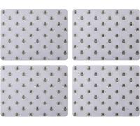 Creative Tops Printed Country Bee Rectangle Placemats Set Of 4 Grey Cork Back H