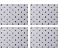 Creative Tops Printed Country Bee Rectangle Placemats Set Of 4 Grey Cork Back H