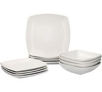 Creative Tops 5170185 Raven White 12 Piece Dinner Set Service for 4, Square, Ceramic