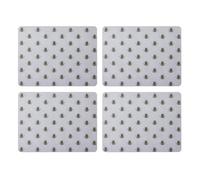 Creative Tops Set of 4 Country Bee Placemats, Rectangle Cork Backed 30 x 22cm - Grey - Cork - Placemats and Coasters
