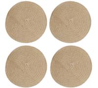 Creative Tops Set of 4 Jute Placemats, Natural Hessian Round Table Mats, 41cm