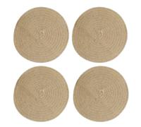 Creative Tops Set of 4 Jute Placemats, Natural Hessian Round Table Mats, 38cm - Wood - Hessian - Placemats and Coasters