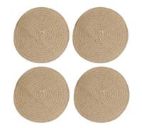 Creative Tops Set of 4 Jute Placemats, Natural Hessian Round Table Mats, 38cm