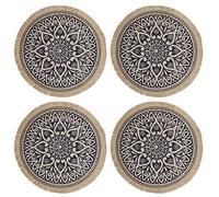 Creative Tops Blue Natural Hessian Jute Placemats Set of 4, Size 42cm | Charlies