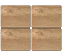 Creative Tops Set of 4 Oak Veneer Cork Backed Placemats, 29.5 x 21cm | Set of 4 Table Mats, Durable Wooden Table Mats, Cork Backed Placemats, Heat Resistant, Protects Dining Tables from Spills