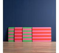 Creative Tops Set of 4 Pink Green Retro Stripes Cork Backed Rectangle Placemats 30x22x1.5cm | Size: 30x22x1.5 cm Creative Tops Multicolor 30x22x1.5 cm