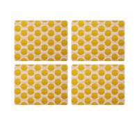 Creative Tops Set of 4 Spotty Yellow Placemats, Rectangle Cork Backed 30 x 22cm