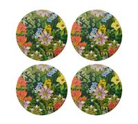 Creative Tops Set of 4 Tropical Placemats, Round Cork Backed 40 x 29cm - Multicolour - Cork - Placemats and Coasters