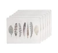 Creative Tops Feathers Pack Of 6 Premium Placemats