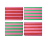 Creative Tops Stripe Print Set of 4 Rectangle Placemats cork back Heat-Resistant Stain-Resistant Surface Protector to 120°C Luxury Lacquered Surface Easy Wipe Clean, 30 x 22 cm