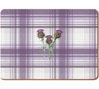 Creative Tops Thistle Cork-Backed Large Purple & Grey Premium Placemats
