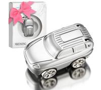 Creative Transformable Car Key Chain ith Secret Nail Clipper, EDC Fidget Toy for Adults, Metal Mini Car Keychain with Movable Wheels, Unique Gag Gift Idea Gift for Men Women Dad Lovers (Silver)