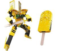 Creative Transformable Ice Cream Robot Toy, 4-Color Educational Action Figure, for Kids Play & Gift Giving