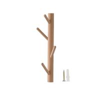 Creative Tree Branch Shape Coat Rack, Beech Wood Wall Coat Hook, Easy To Assemble Wall Hook, Suitable For Entrance, Living Room, Bedroom, White/brown/natural Color 3/4/5/6/7 Hooks(Natural,40cm/15.7in)