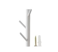 Creative Tree Branch Shape Coat Rack, Beech Wood Wall Coat Hook, Easy To Assemble Wall Hook, Suitable For Entrance, Living Room, Bedroom, White/brown/natural Color 3/4/5/6/7 Hooks(White,30cm/11.8in)